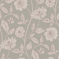 Trailing Dahlia Fabric, Crystal Grey