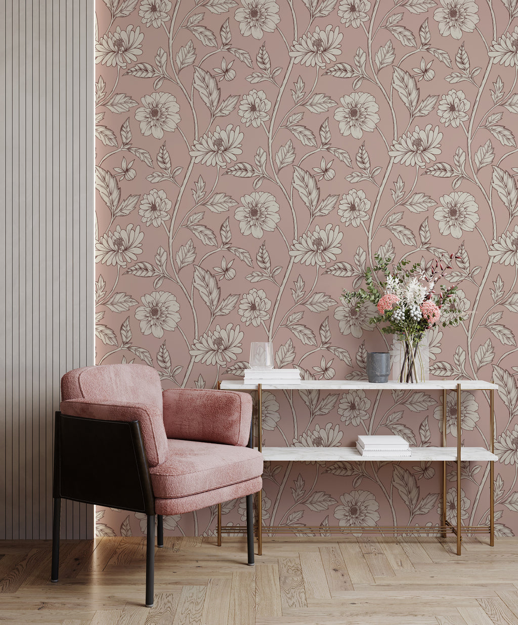 Papier peint Dahlia Retombant, First Waltz