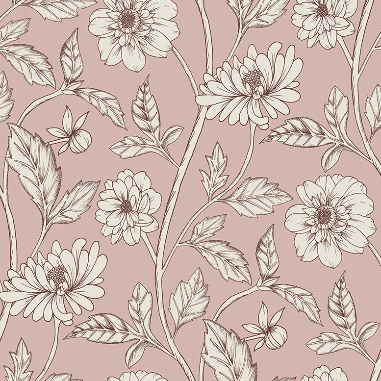Papier peint Dahlia Retombant, First Waltz