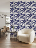 Papier peint Dahlia Retombant, Navy