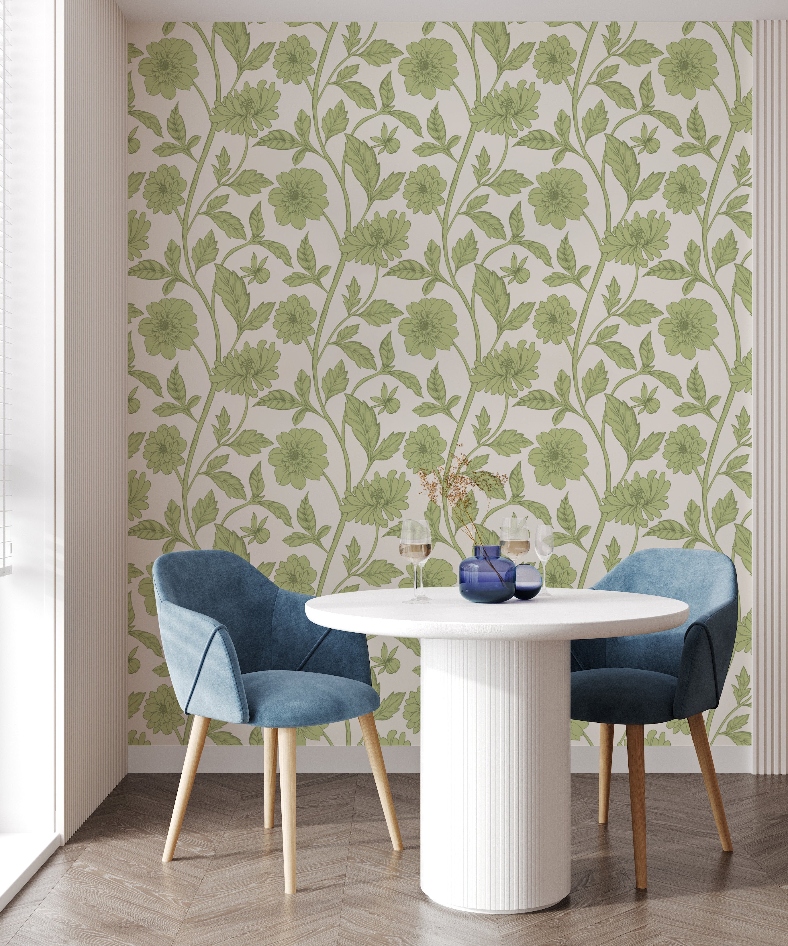  Papier peint Dahlia Retombant, Pistachio