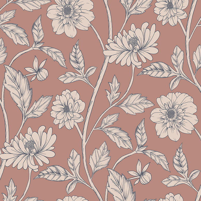 Papier peint Dahlia Retombant, Rosetta