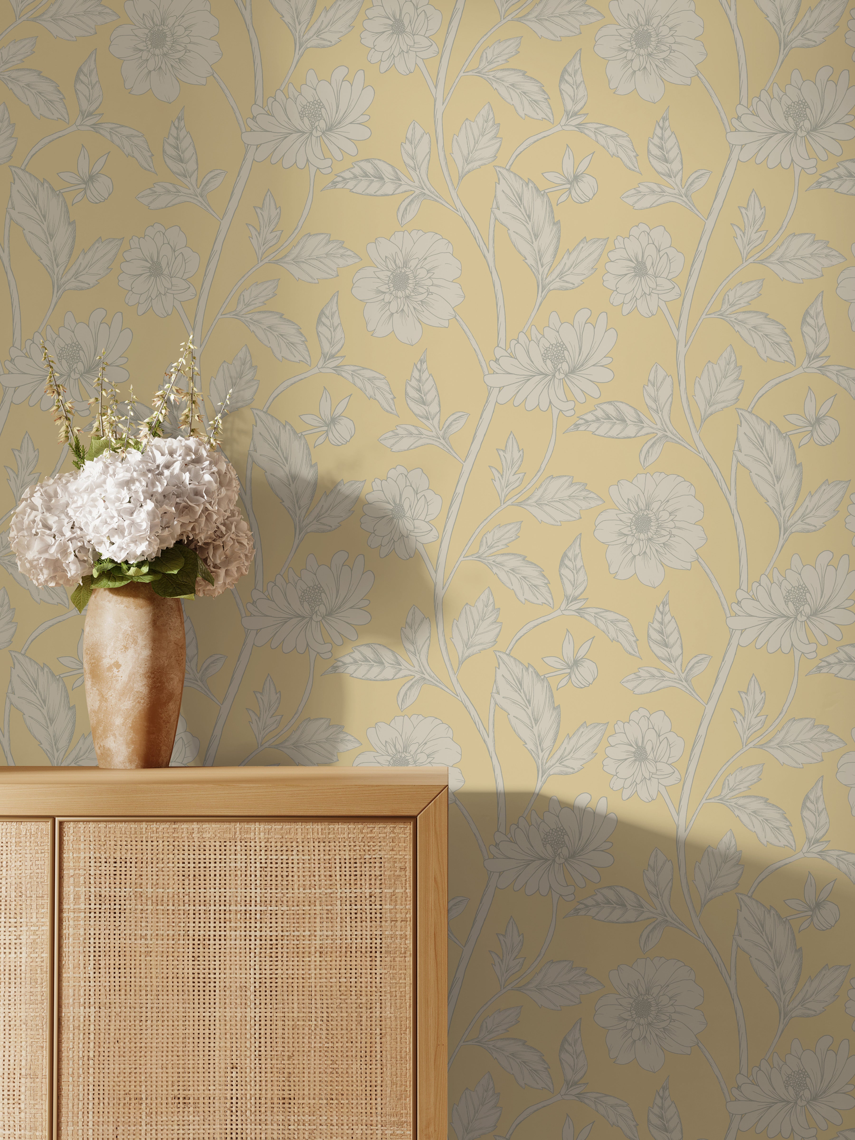 Papier peint Dahlia Retombant, Buttercup