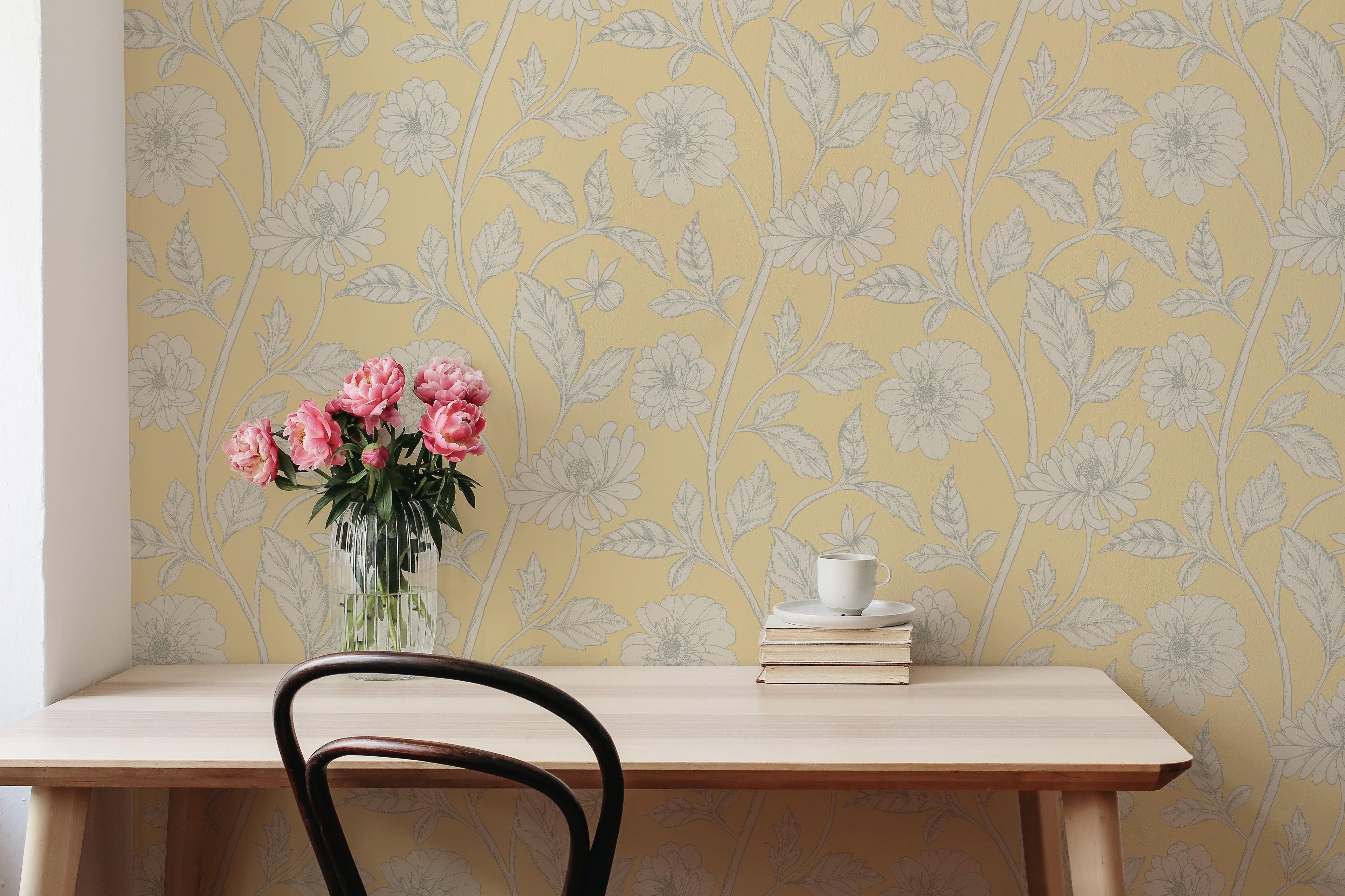 Papier peint Dahlia Retombant, Buttercup