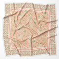 Melon Silk Scarf, Dahlia Blooms