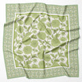Pistachio Silk Scarf, Dahlia Blooms