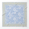 Sky Blue Silk Scarf, Dahlia Blooms