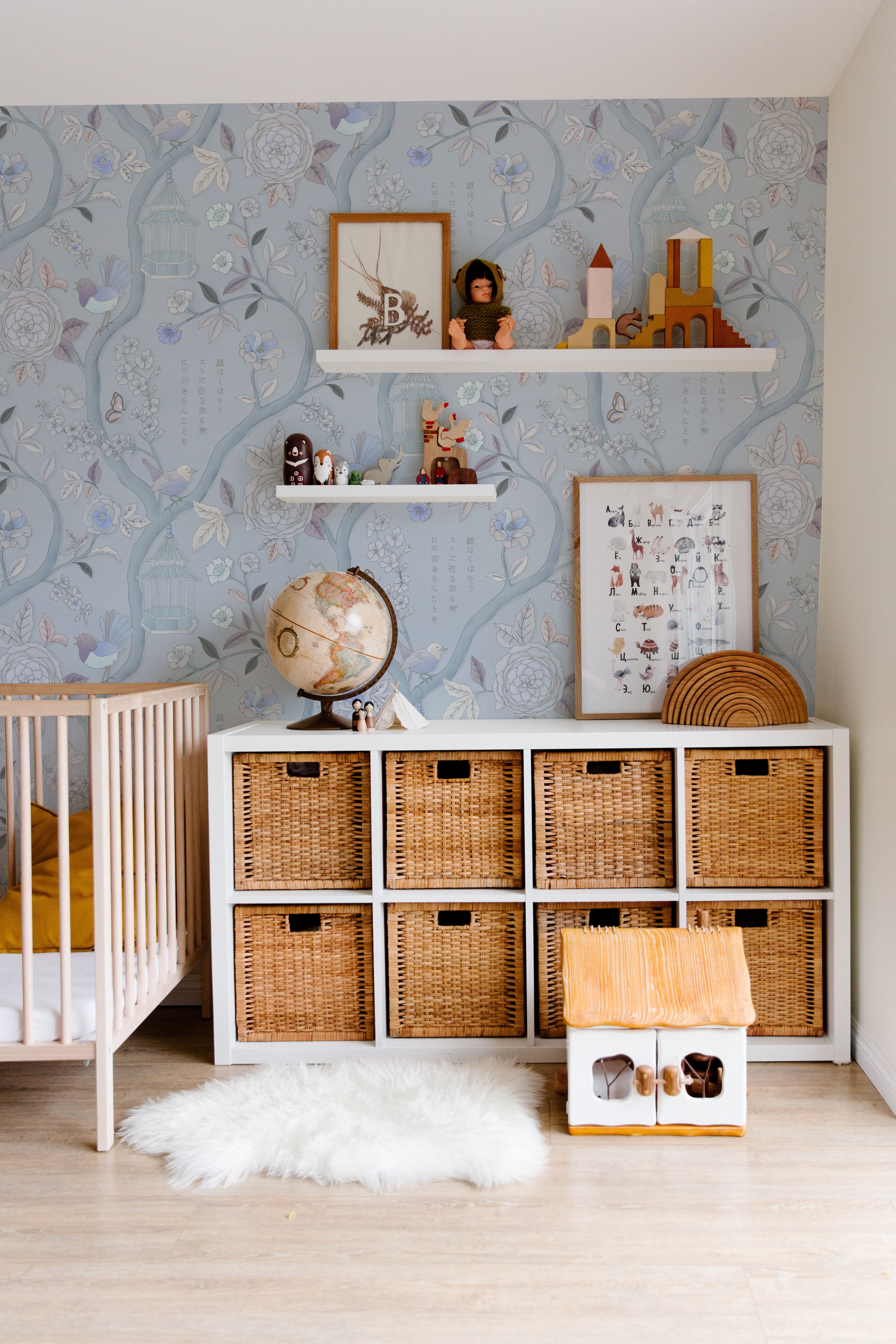 Papier peint Jardin Japonais, Bleu Bébé