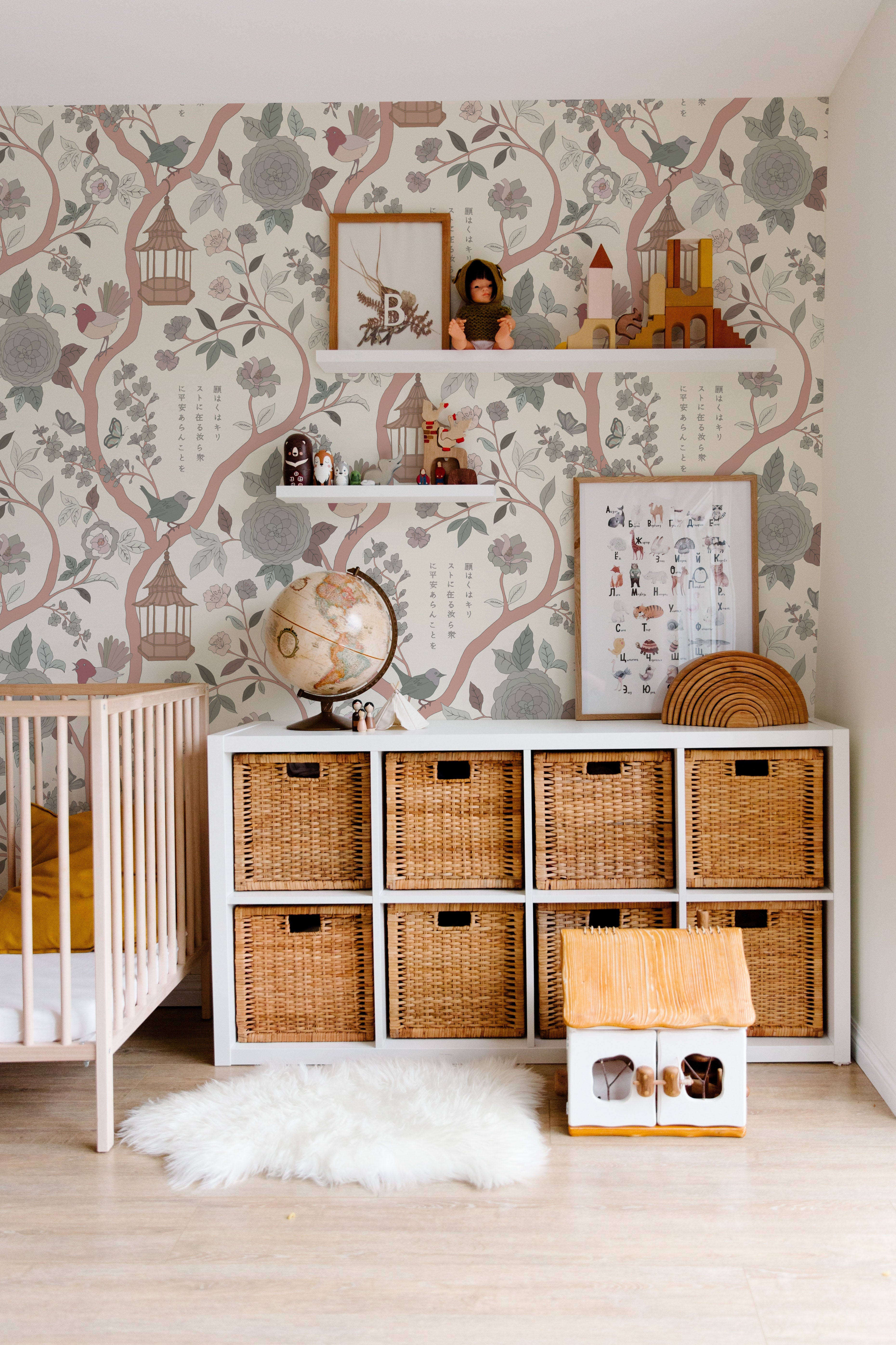 Papier peint Jardin japonais, Nuage de roses